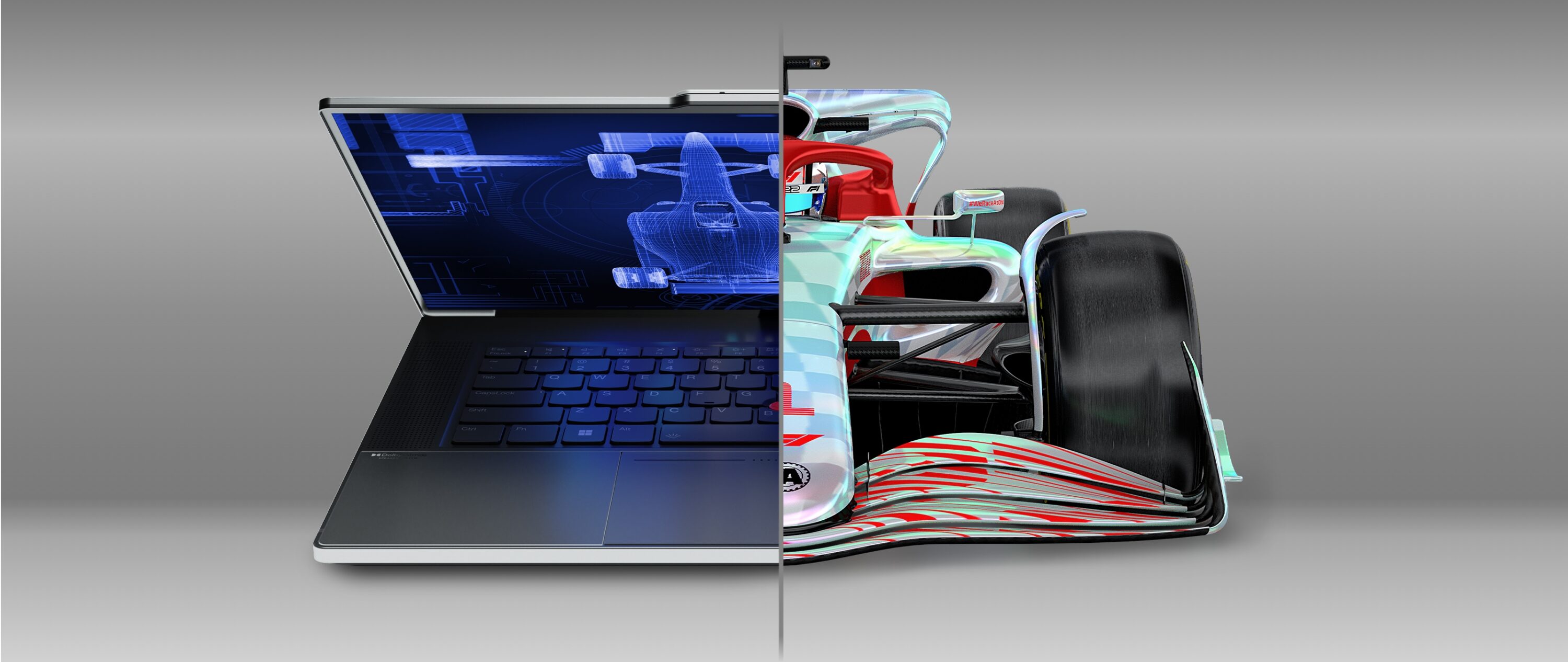 Lenovo ThinkPad and Formula 1 car.