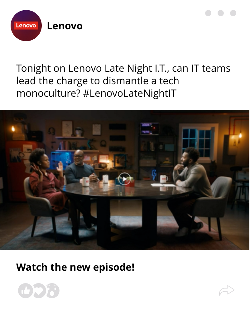 Lenovo Late Night I.T. social ad example 2.